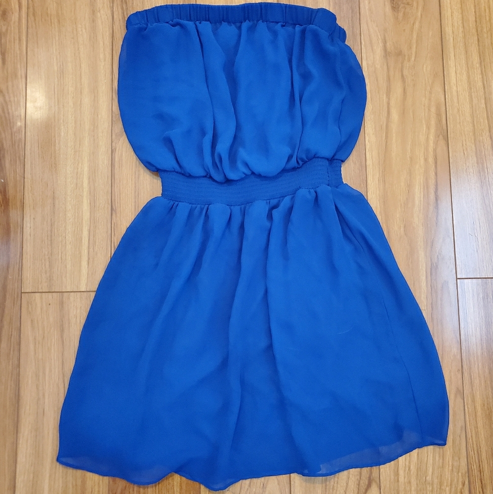 Express Strapless dress, Royal Blue Dress, size M